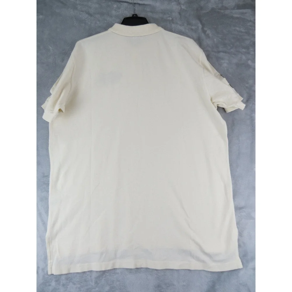 Polo‎ Ralph Lauren XL Big 3 Horsemen Embroidered Polo Shirt Cream Cotton Vintage - Picture 5 of 9